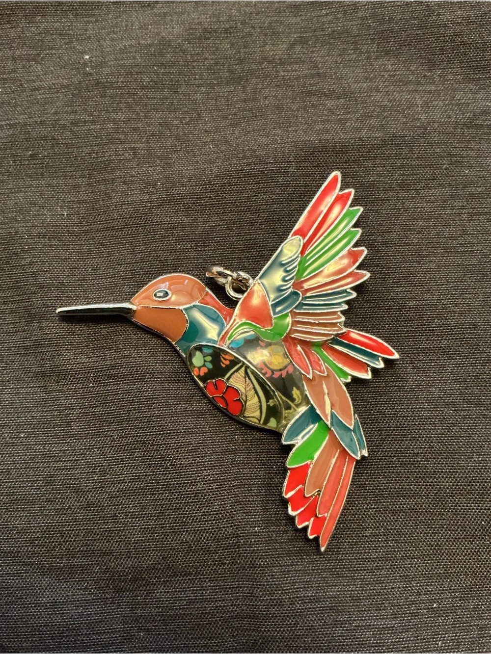 Colorful Multicolor Hummingbird Bird Pendant - Picture 4 of 10